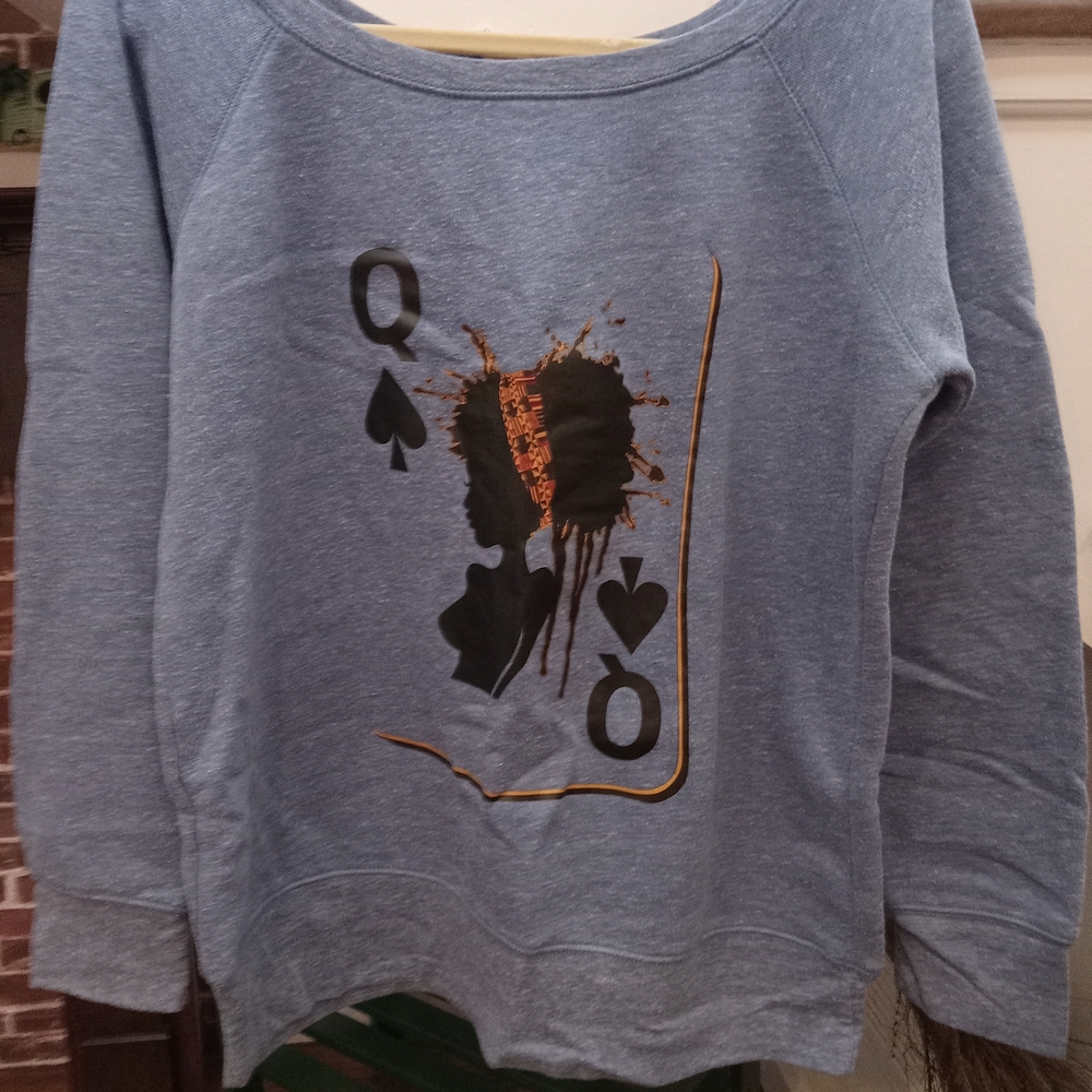 Bella Canvas Heather Blue Queen of Spades Sweater